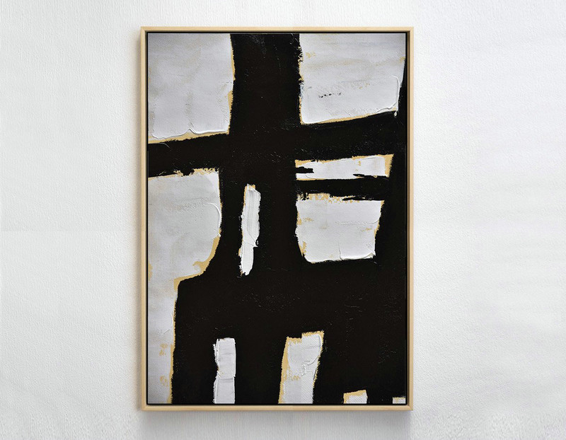 Extra Large Acrylic Painting On Canvas,Minimalist Painting On Canvas, Palette Knife Vertical Minimal Art - Extra Large Artwork